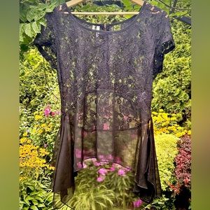 “Studio Y” Black Lace/Sheer Chemise